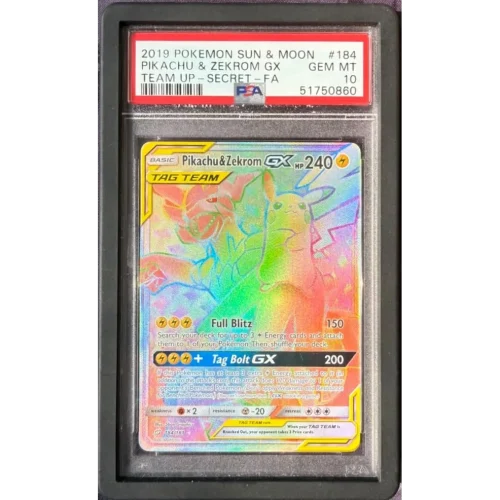 19_resultado Pikachu & Zekrom Secret PSA 10